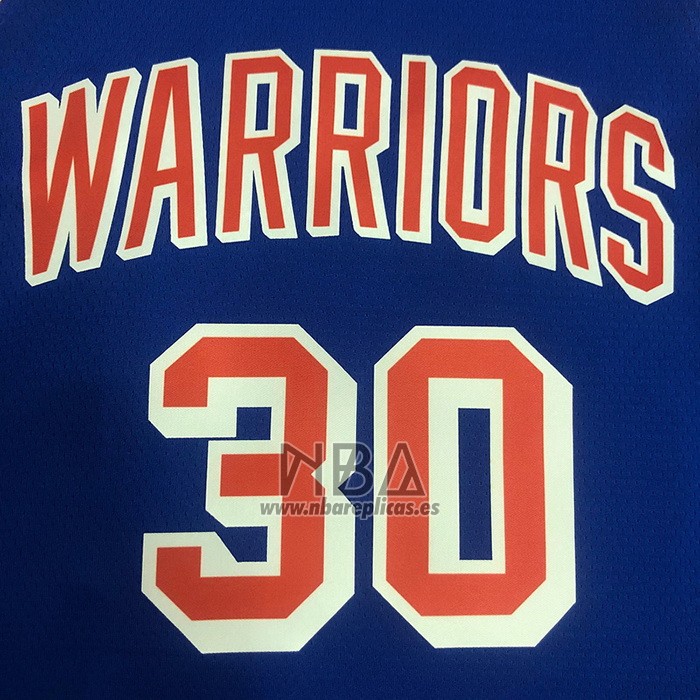 Camiseta Golden State Warriors Stephen Curry NO 30 75th Anniversary Azul